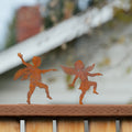Rustic Steel Boy & Girl Dancing Fairies - Set of 2