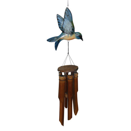 Assorted Glossy Flat Bird Bamboo Wind Chimes