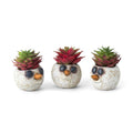 Mini Snowman Head Planters, Set of 3
