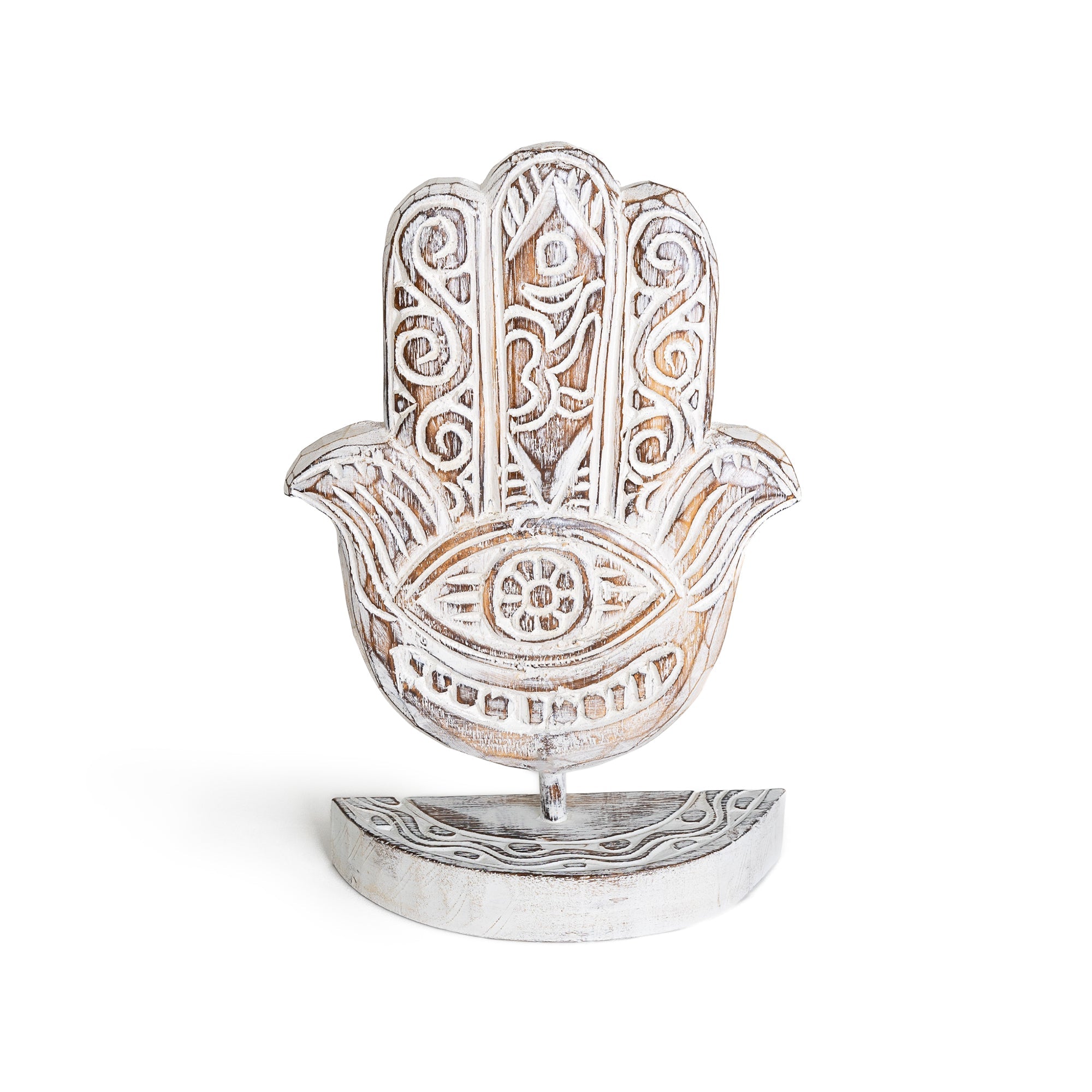 Carved Hamsa on Stand