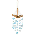 Driftwood & Fabric Boat Upcycled Glass Chime