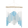 Skyline Tumbled Glass Wind Chime - Light Blue & White