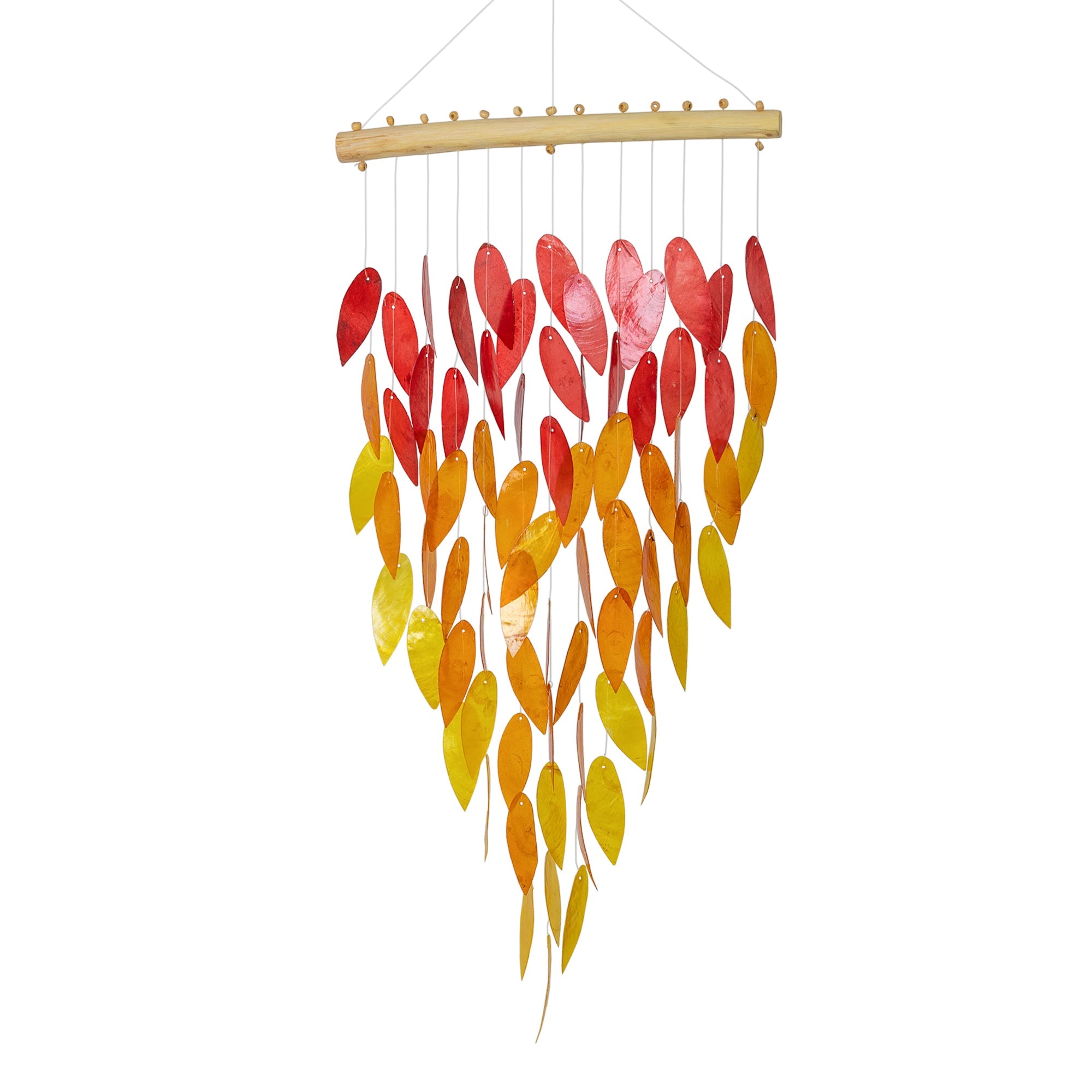 Leaf Capiz Wind Chime - "FIRE"