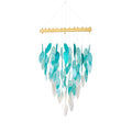 Simple Leaf Capiz Wind Chime - Teal