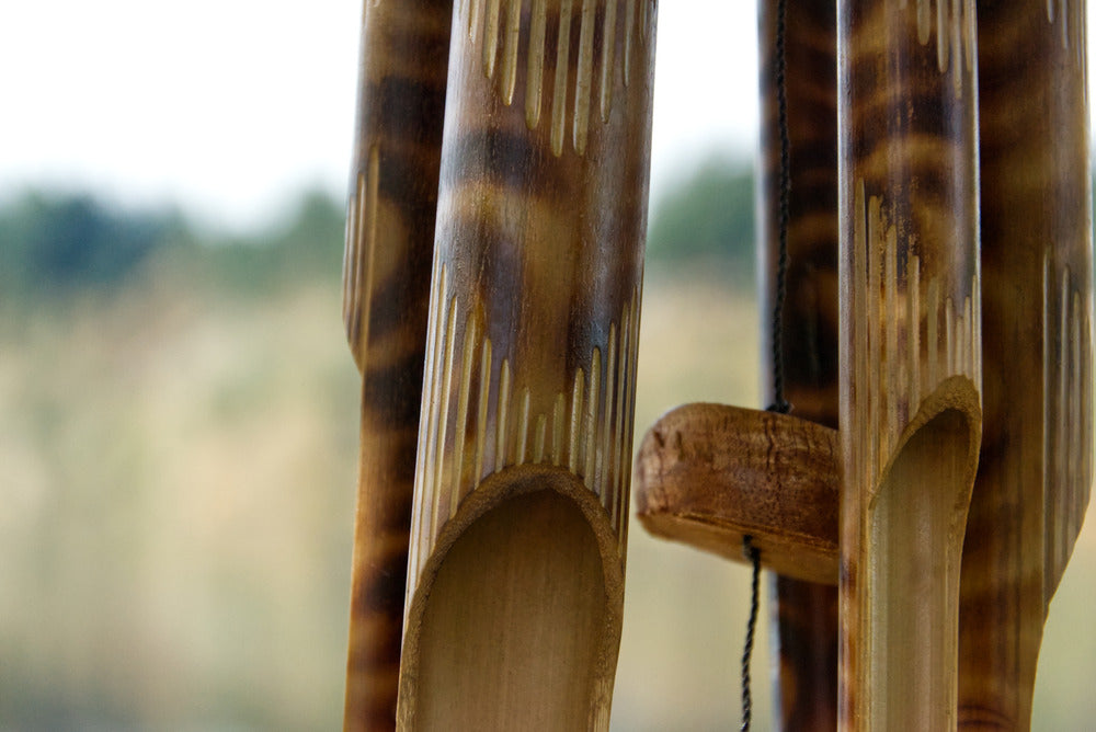 Simple Bamboo Wind Chime - Burnt Design